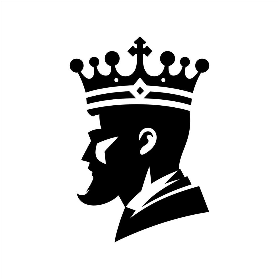 Stylized silhouette of a king in profile wearing a crown vector