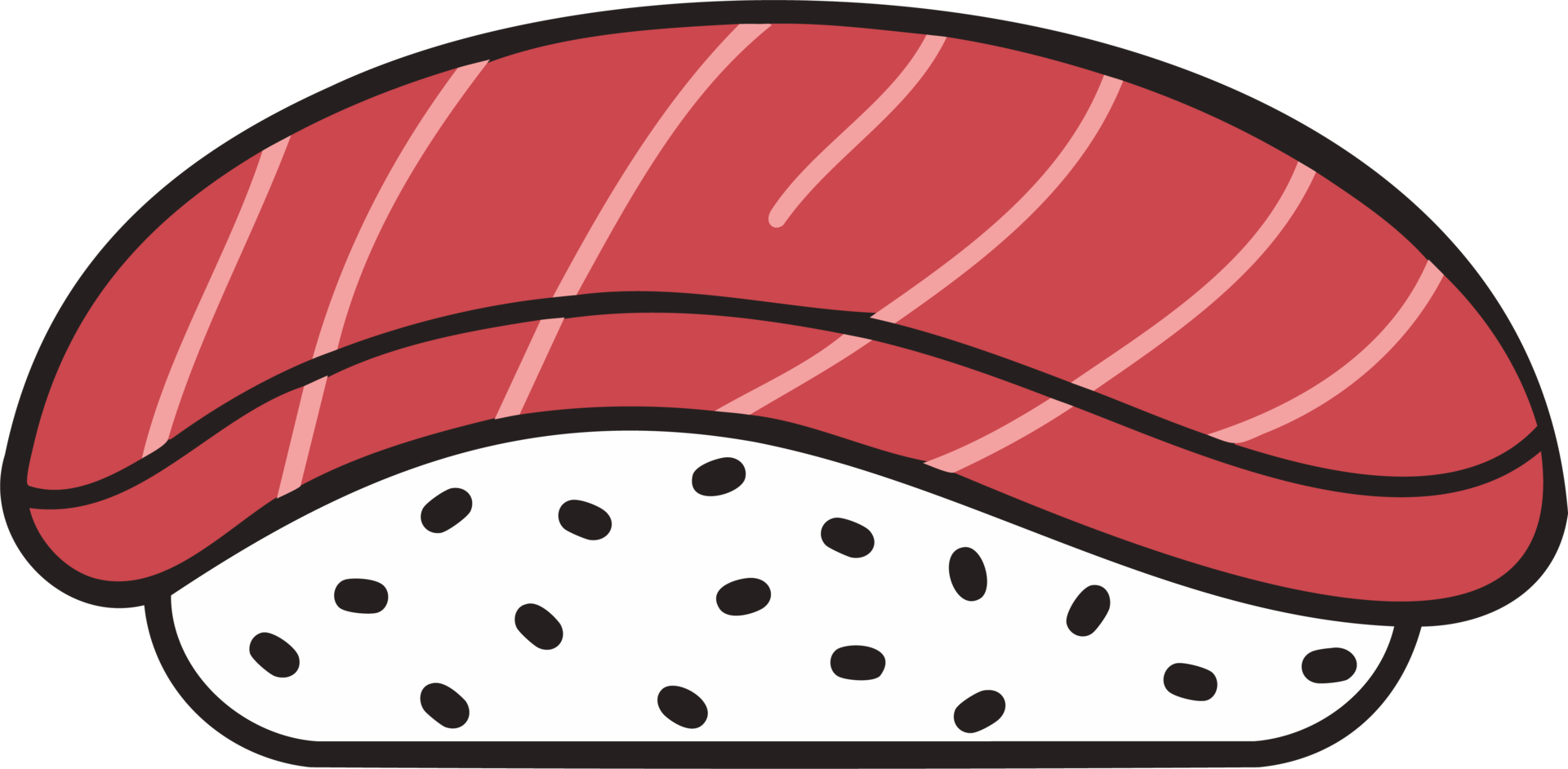 Sushi icon with red and white meat png