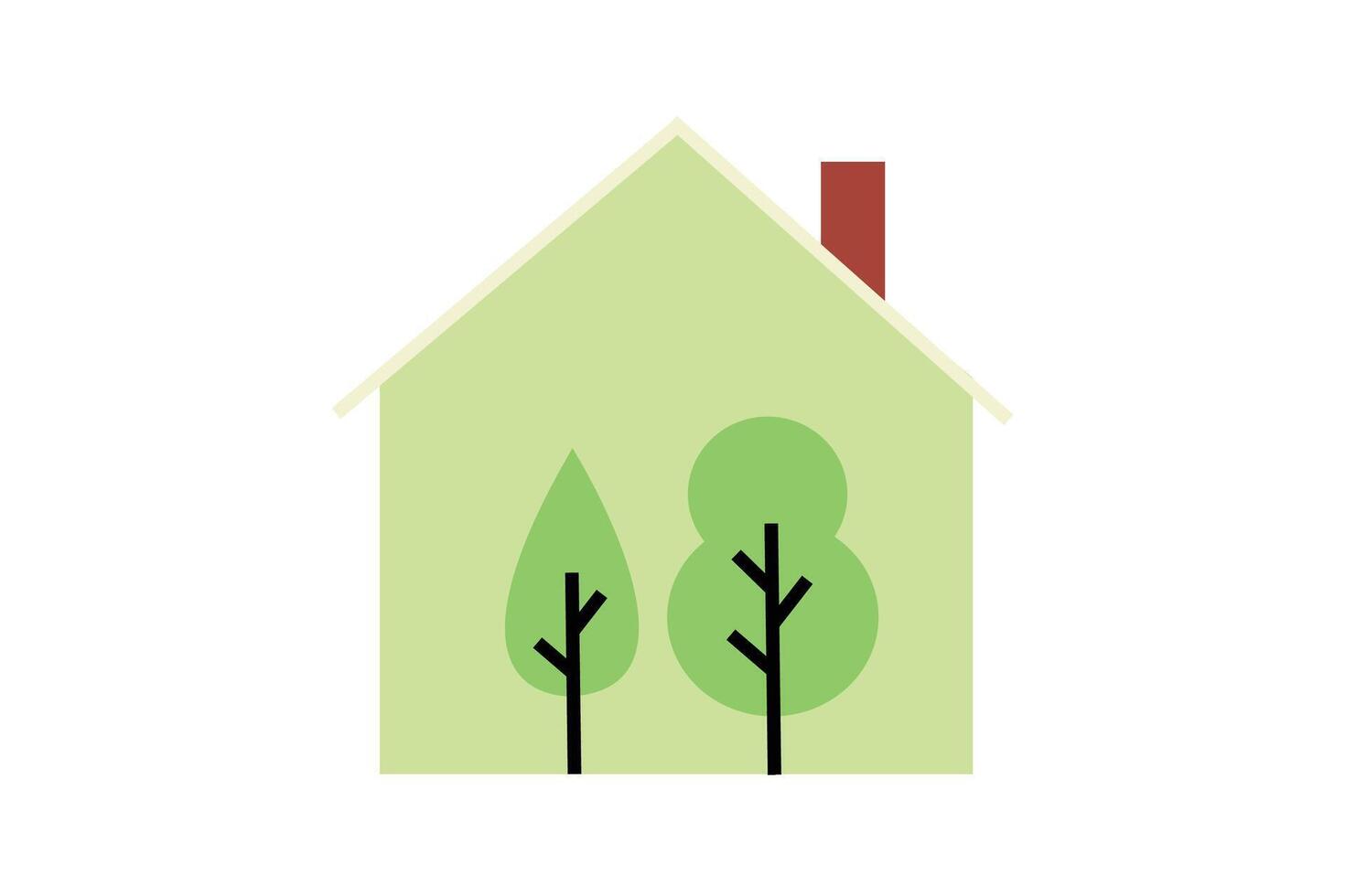 Environmentally friendly house. Ecology Symbol Illustration. vector
