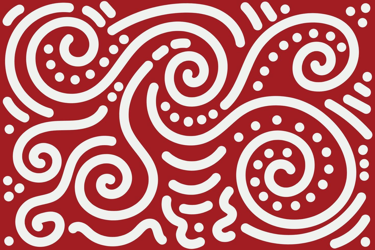 Seamless Abstract Red and White Tribal Pattern vector