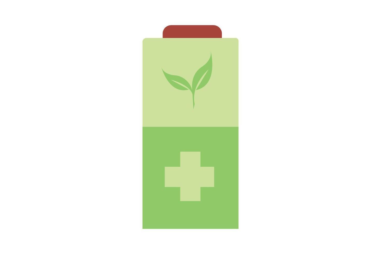 Environmentally friendly battery. Ecology Symbol Illustration. vector