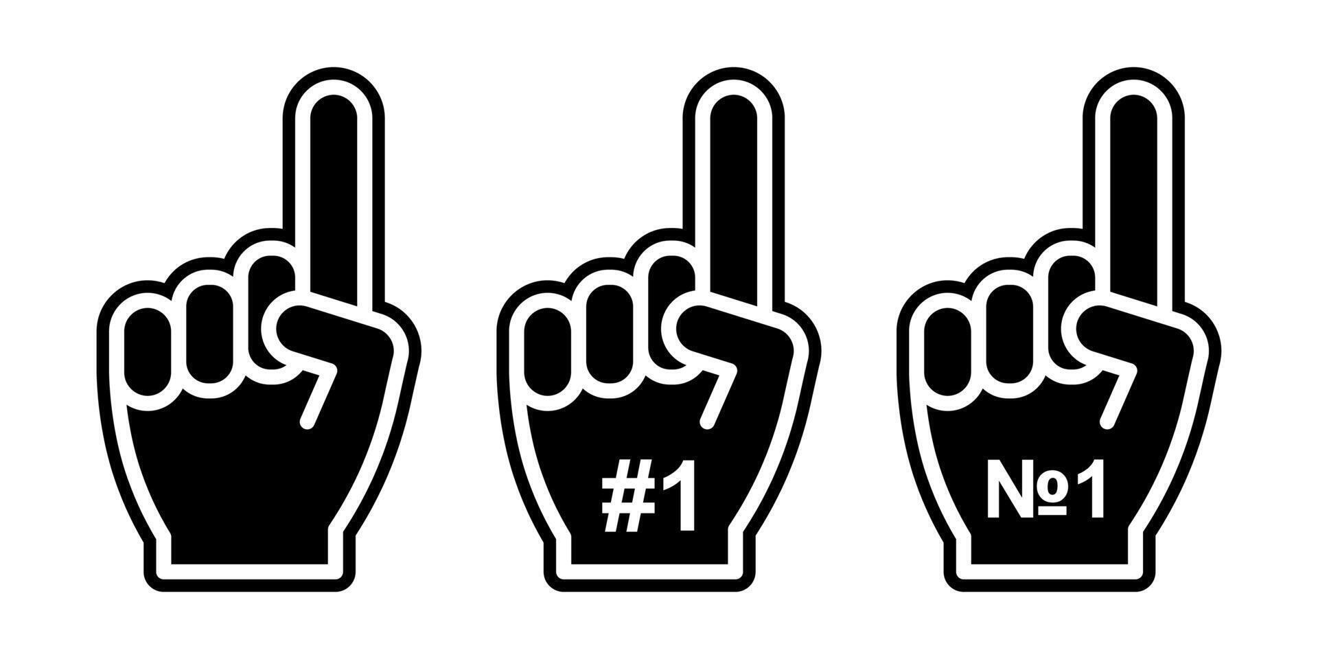 PrintNumber one fun hand, sport concept. vector