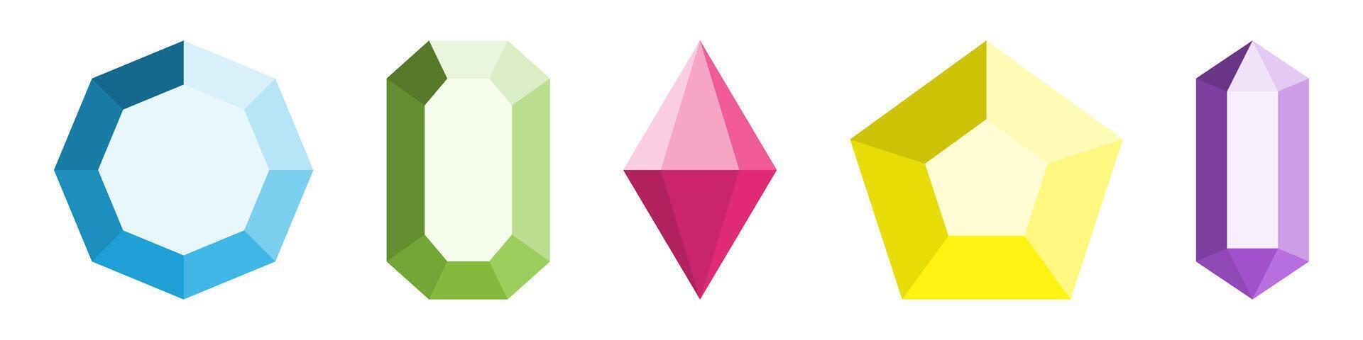 Diamond icons different diamonds. vector