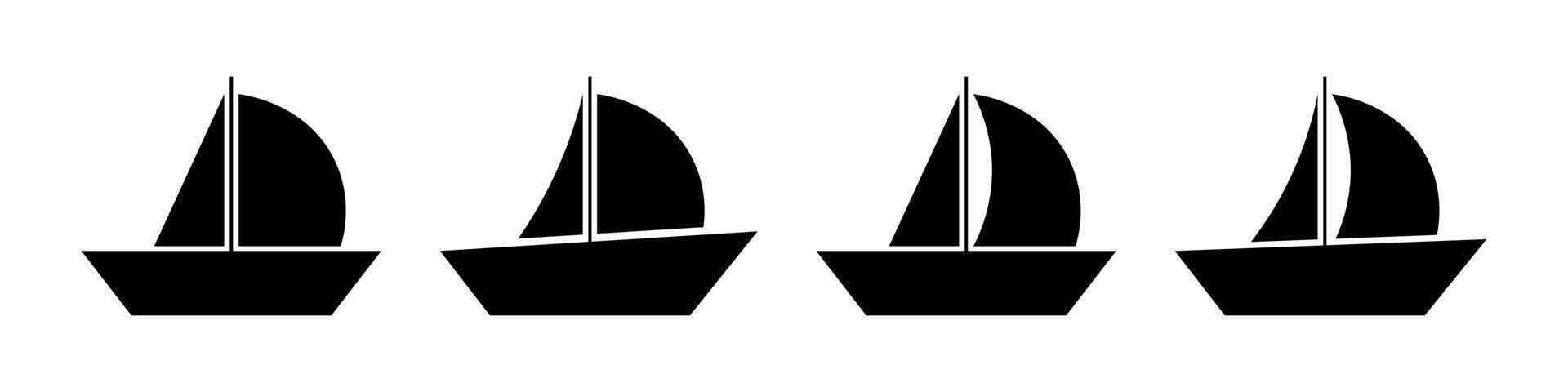 Boat icon set simple design vector