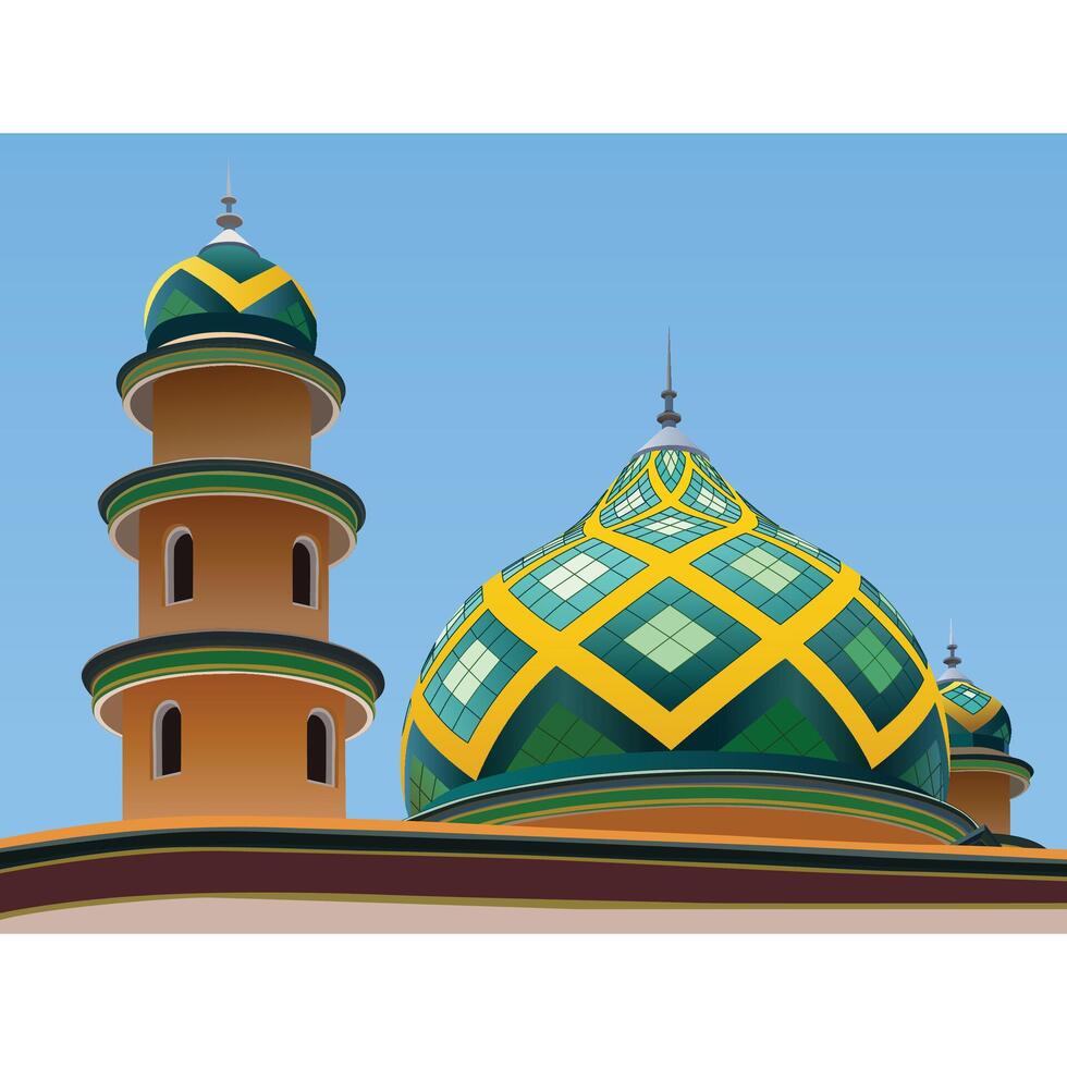 Colorful mosque dome illustration vector