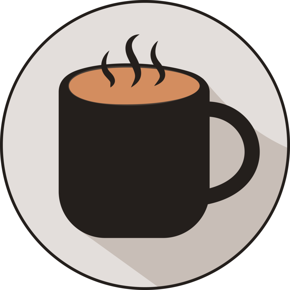 Charming mug icon, featuring a sleek flat design that captures the essence of cozy beverages. png
