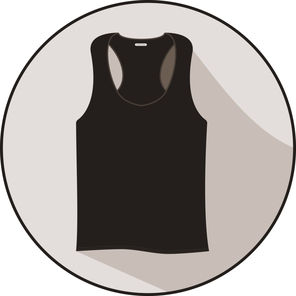 Stylish tank top icon, featuring a sleek flat design that embodies summer fashion. png