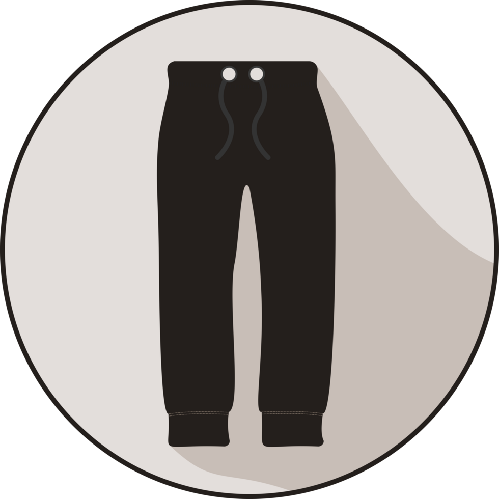 Stylish pant icon, featuring a sleek flat design that embodies modern fashion. png