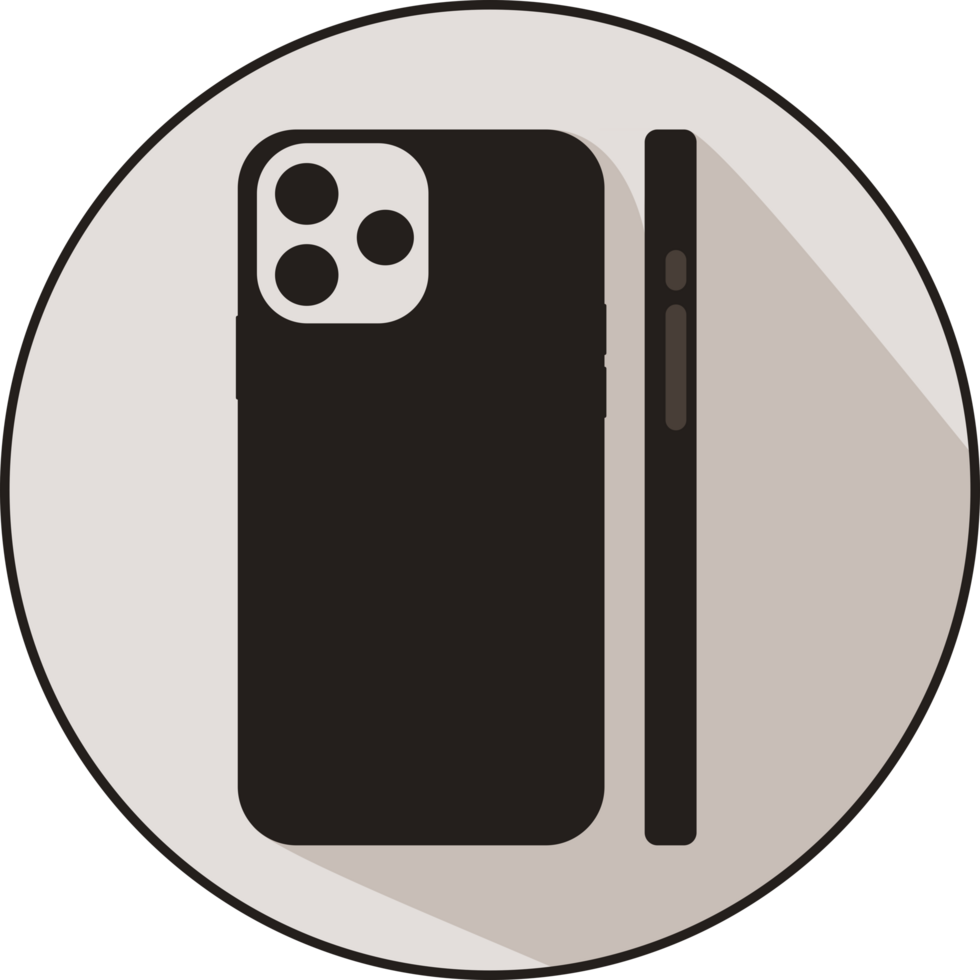 Phone case icon, featuring a sleek flat design that captures the essence of contemporary technology. png