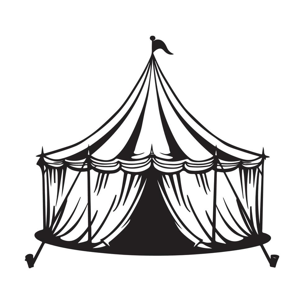 Arabian Tent image. Black and white Arabian Tent vector