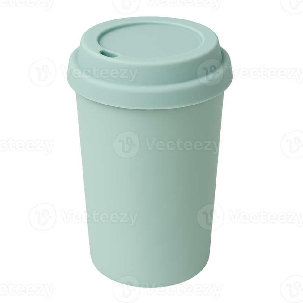 Light Green Tumbler With Lid isolated on a transparent background reusable png