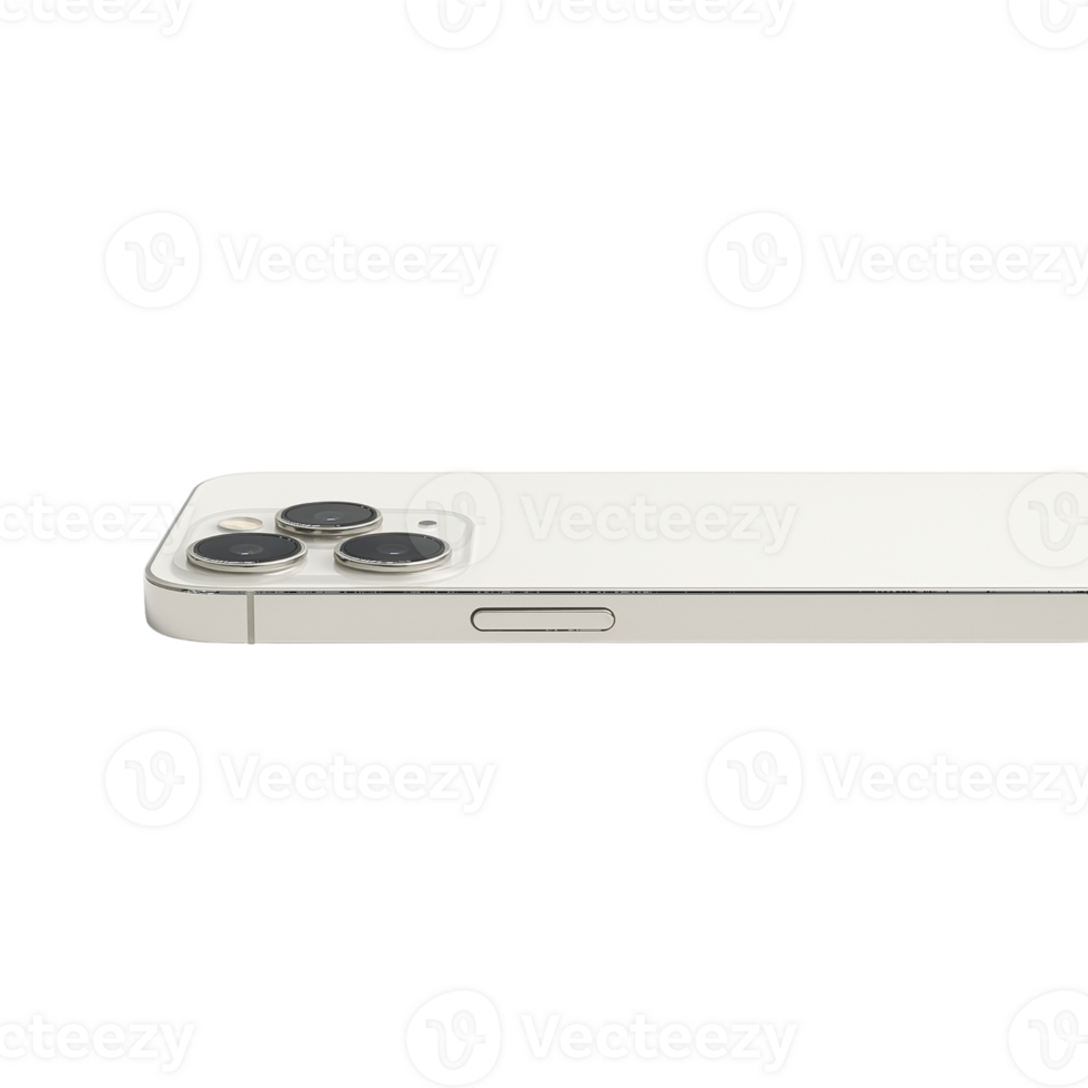 White smartphone camera detail isolated on a transparent background mobile phone png