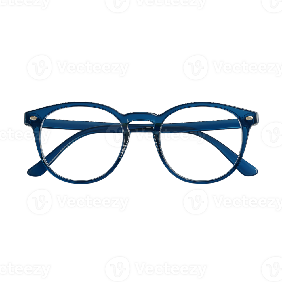 Blue Eyeglasses With Clear Lenses isolated on a transparent background eyewear optical png
