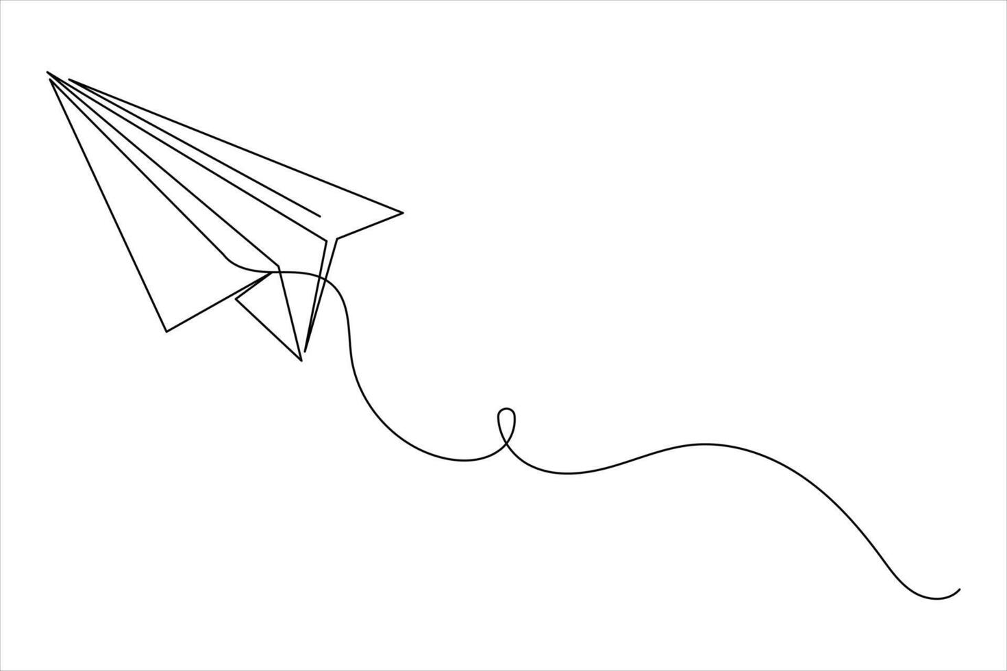 Abstract paper plane design created using minimalist continuous line drawing vector