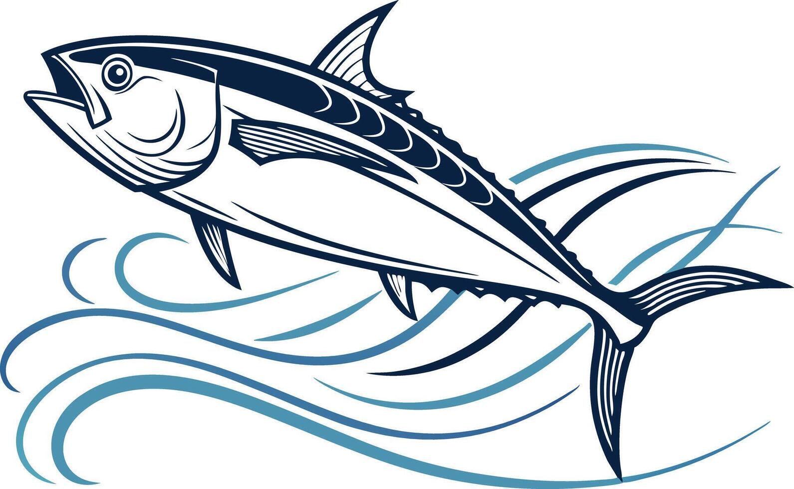 Detailed Tuna Fish Design with Colorful Artistic Touch vector