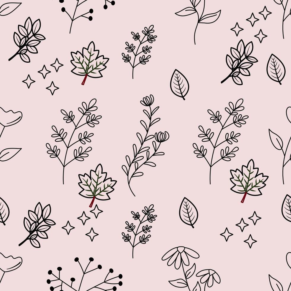 foliage seamless pattern. Design for fabric, cover, banner, invitation, textile. vector