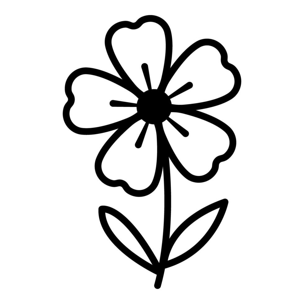 Flower line art minimalist clip art illustration vector
