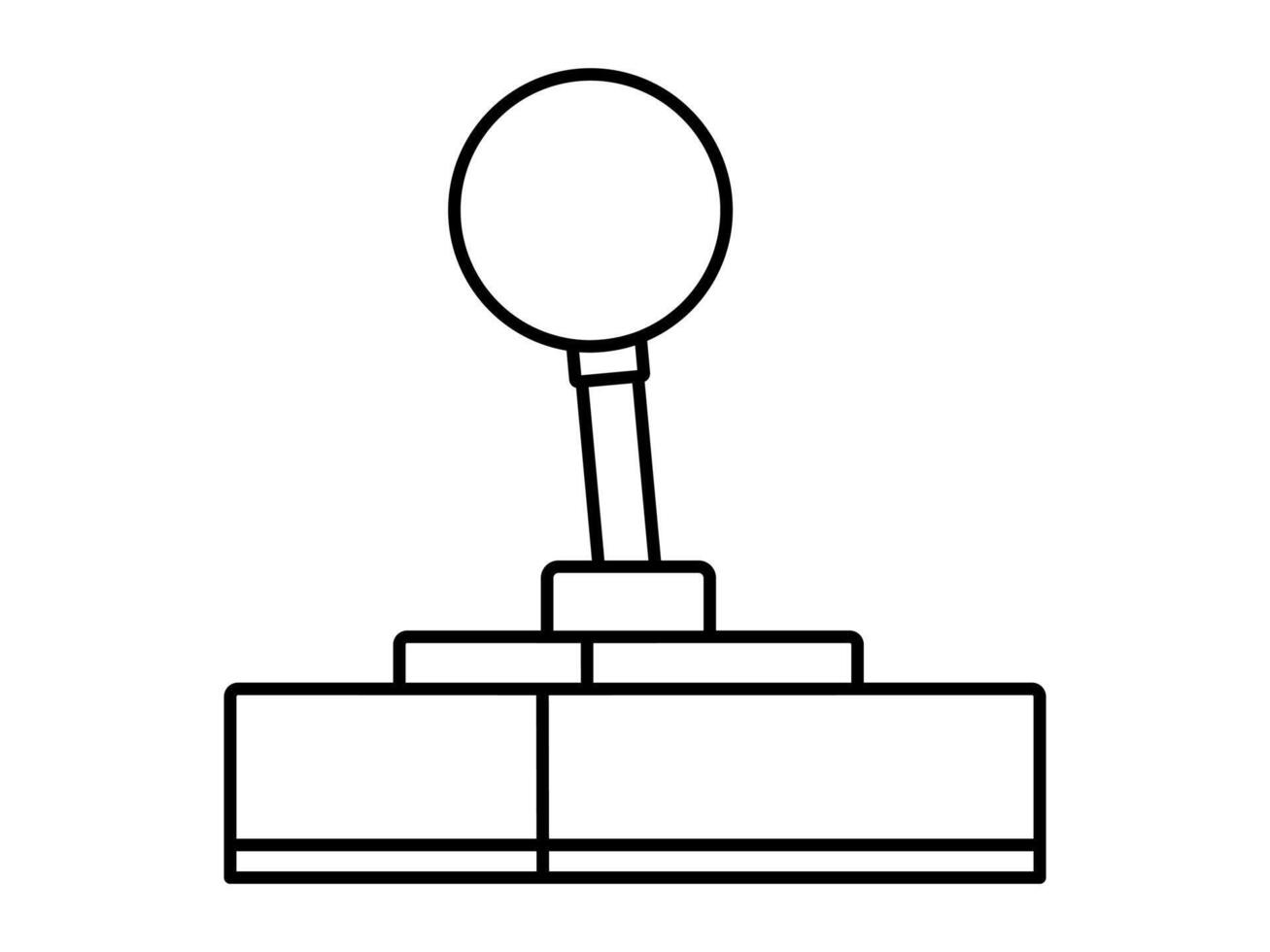Hand drawn cute outline illustration of arcade joystick. Flat game controller line art doodle. Retro game. Dream and hope icon. Leisure classic play sticker. Management and control. Isolated. vector