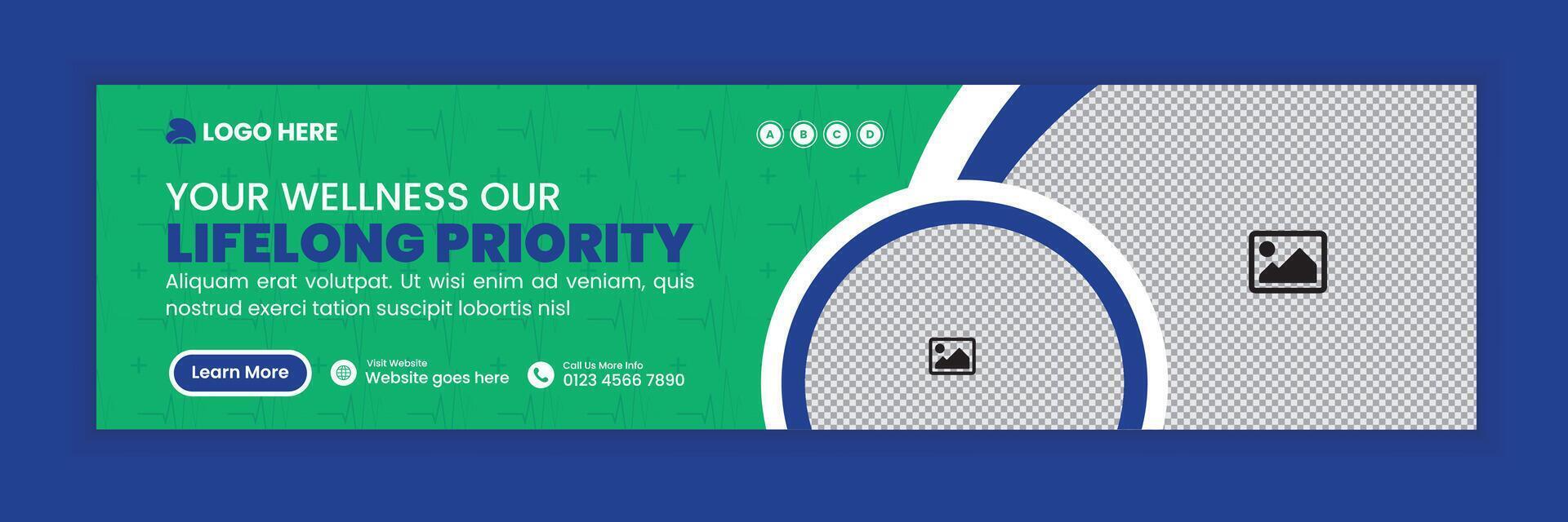 Medical Clinic Social Media Cover Banner for Online Web Banner Design template vector
