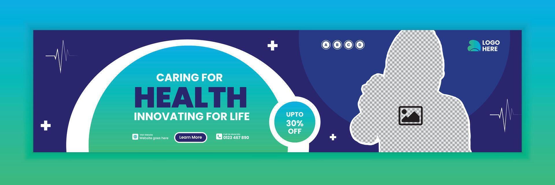 Medical, healthcare services social media cover and web header design vector