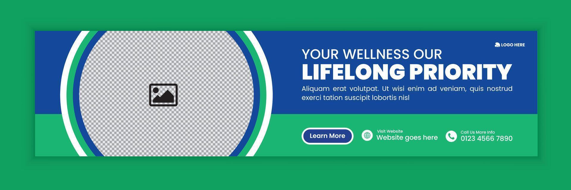 Medical, Healthcare Services Web Banner and Social Media Cover Template vector