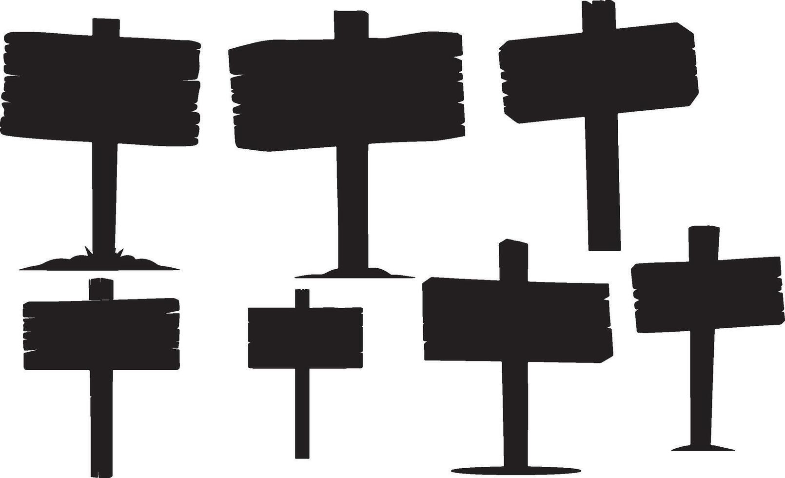Wooden Sign Silhouette collection vector