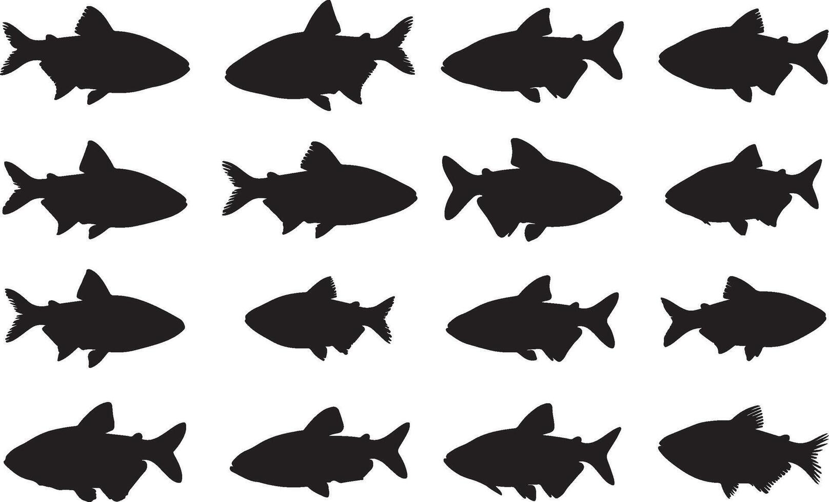 Tetra Fish Silhouettes collection vector
