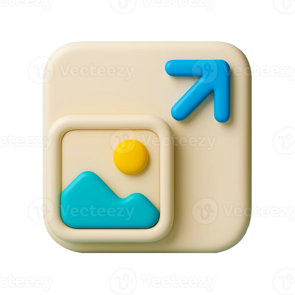 Resize or Upscaling 3D Cartoon Tool Icons png