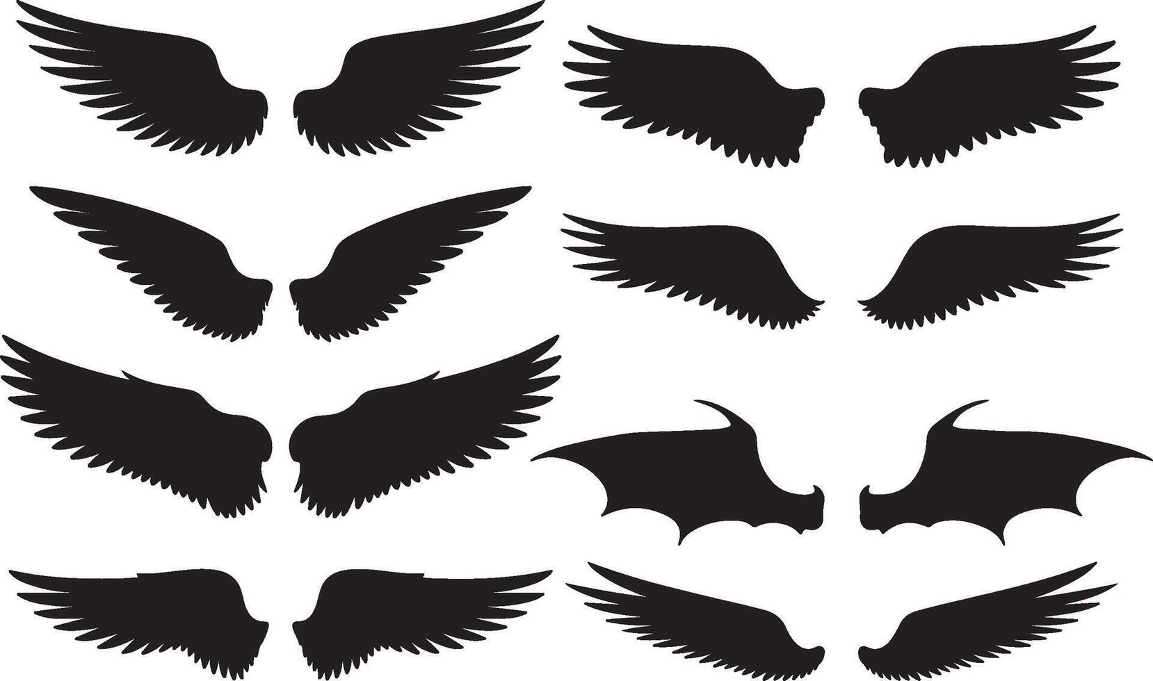Wings Silhouettes collection vector