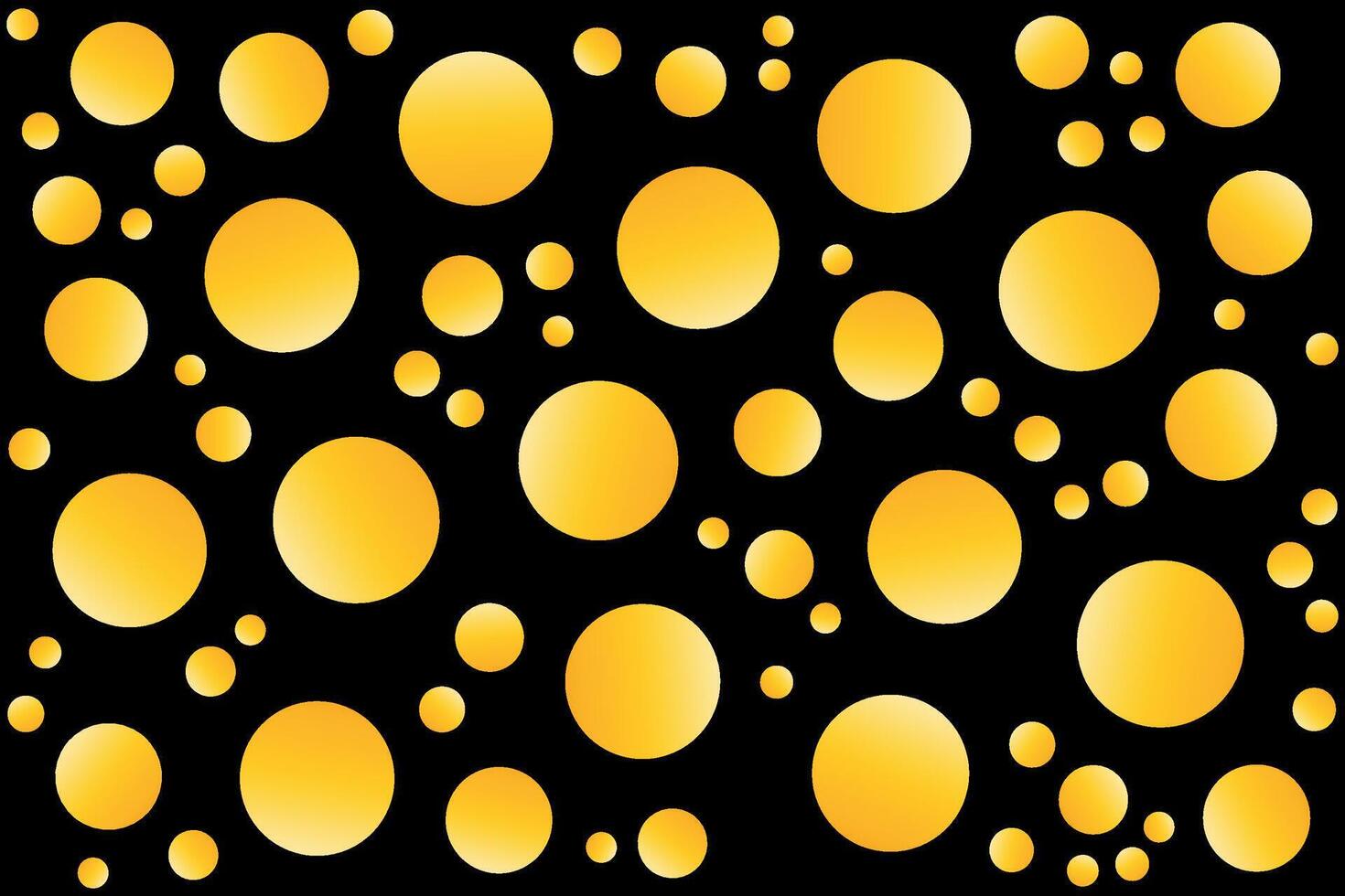 Golden circles on a black background vector