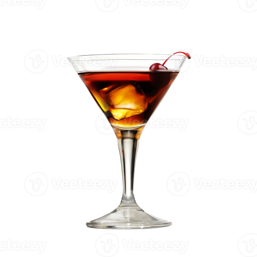A classic Manhattan cocktail png