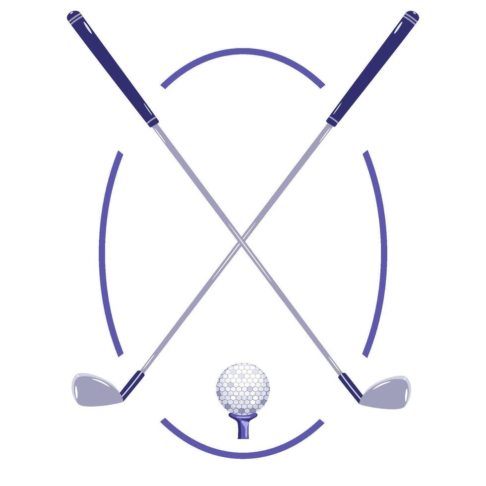 Golf clubs and ball emblem vector
