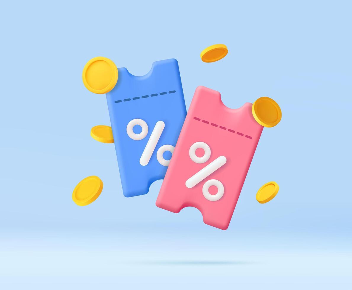 discount coupons with coins vector