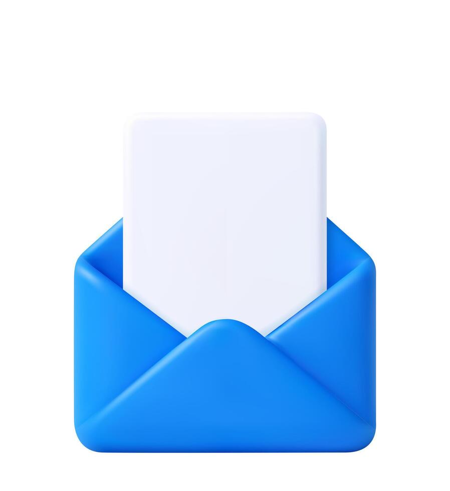 Blue envelope with white card vector
