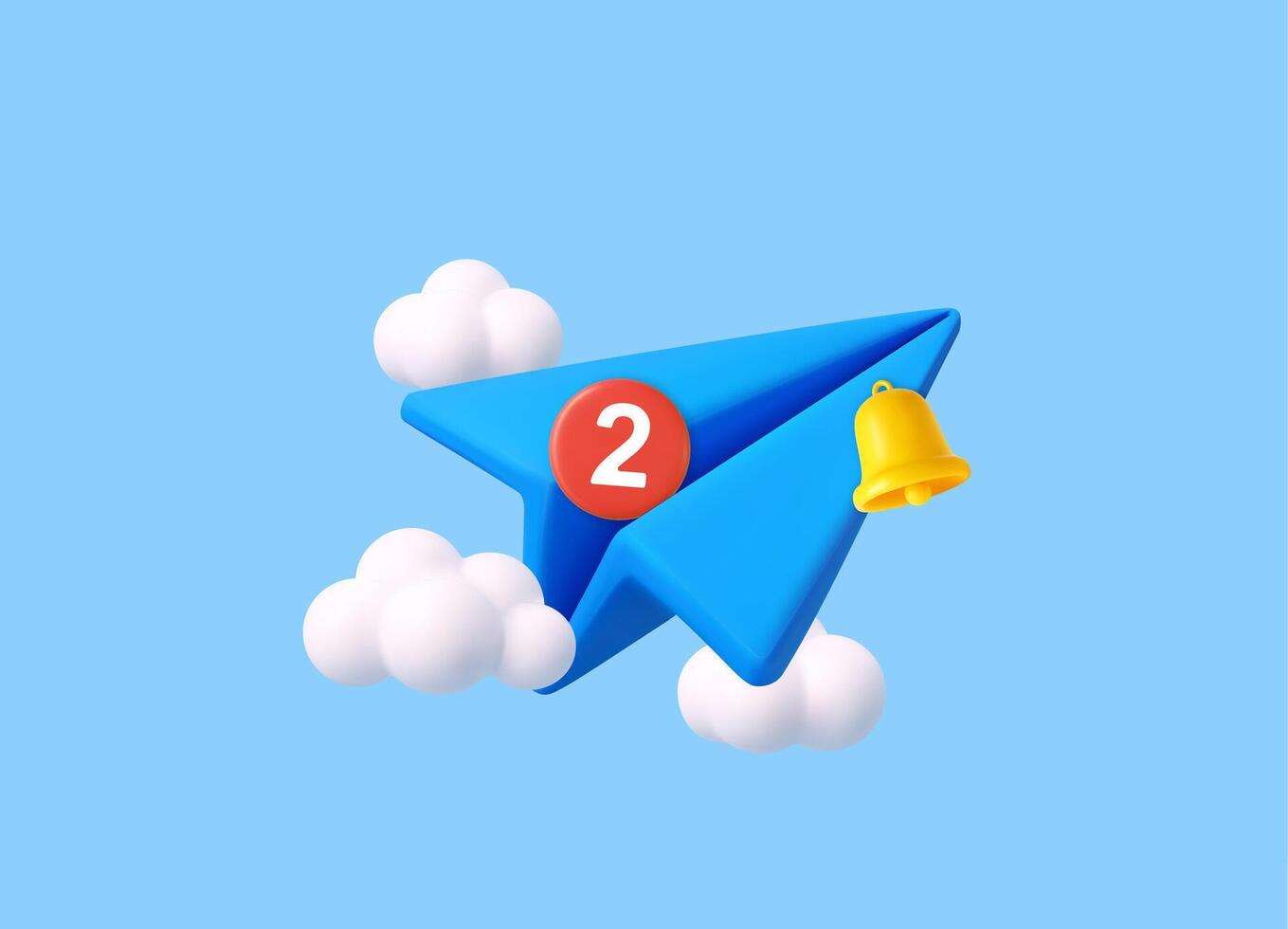 3D blue Paper Airplane icon. vector
