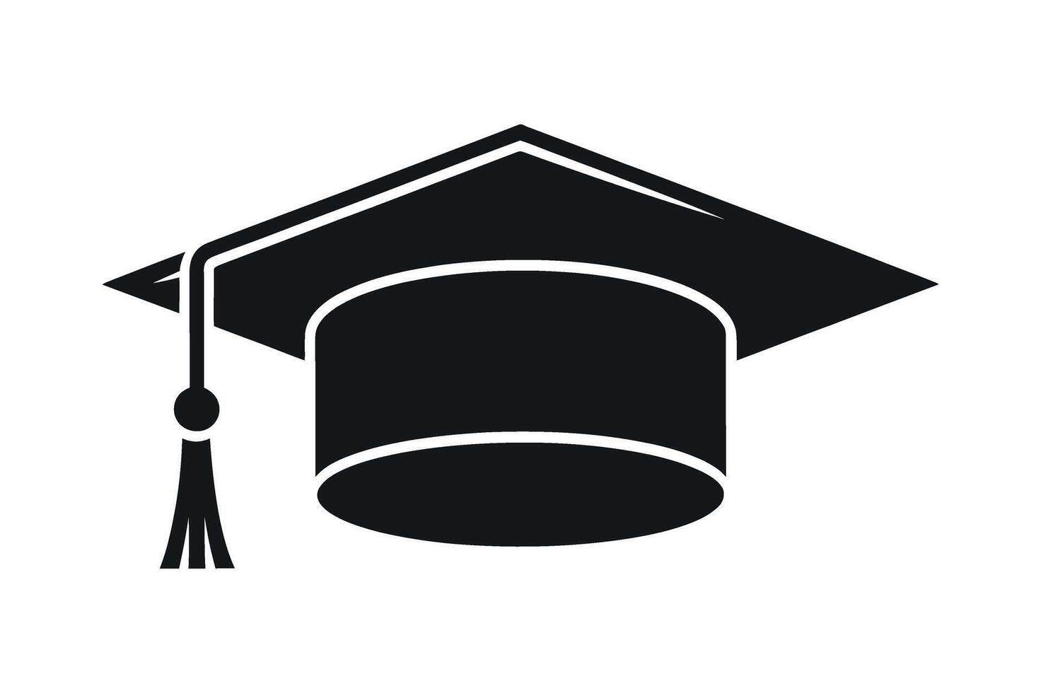 Graduation Cap Icon on white background vector