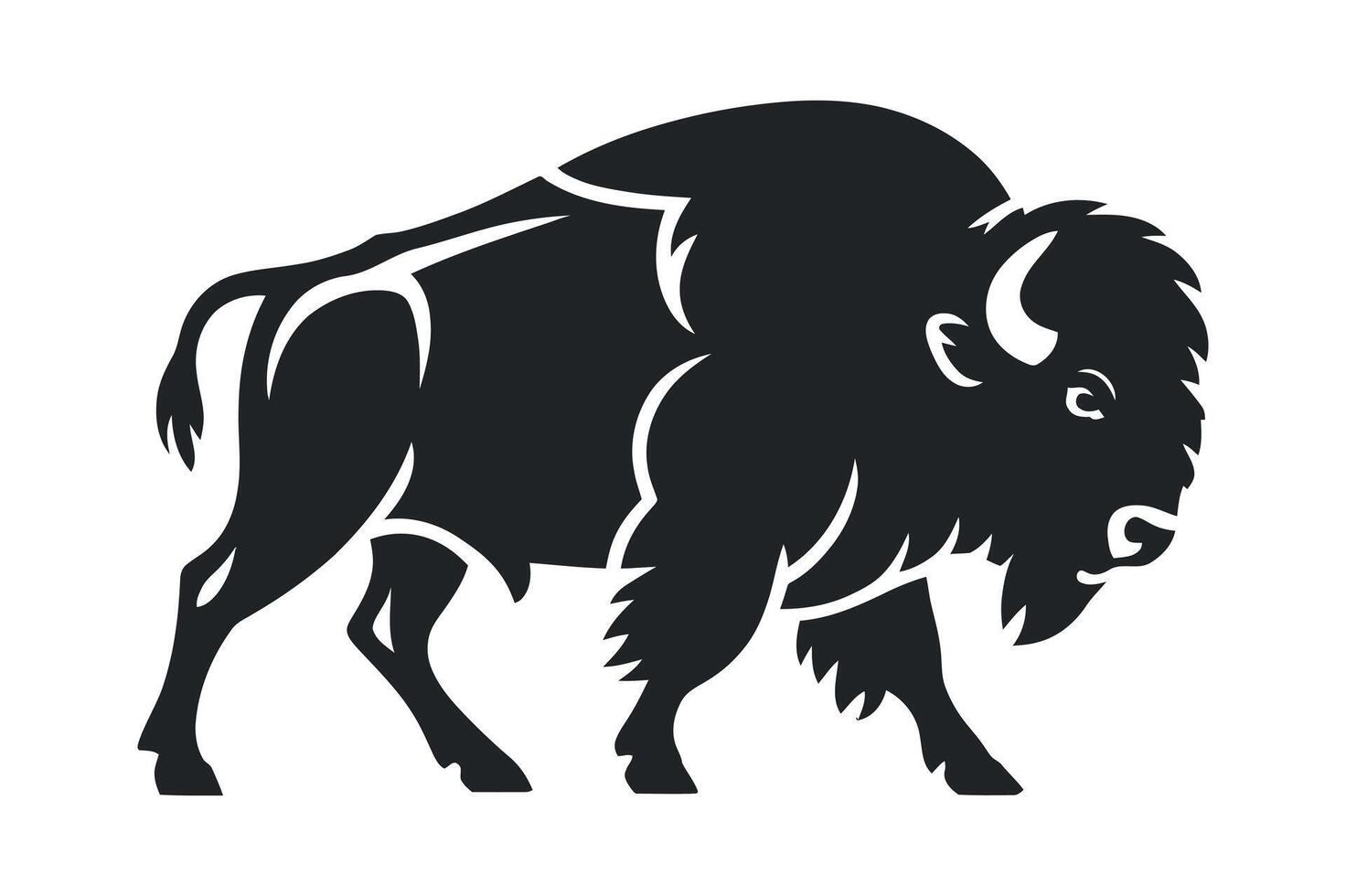 Silhouette of a Majestic Bison vector