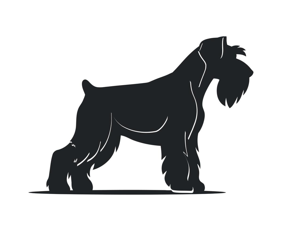 Elegant black and white silhouette of a German Pinscher dog vector