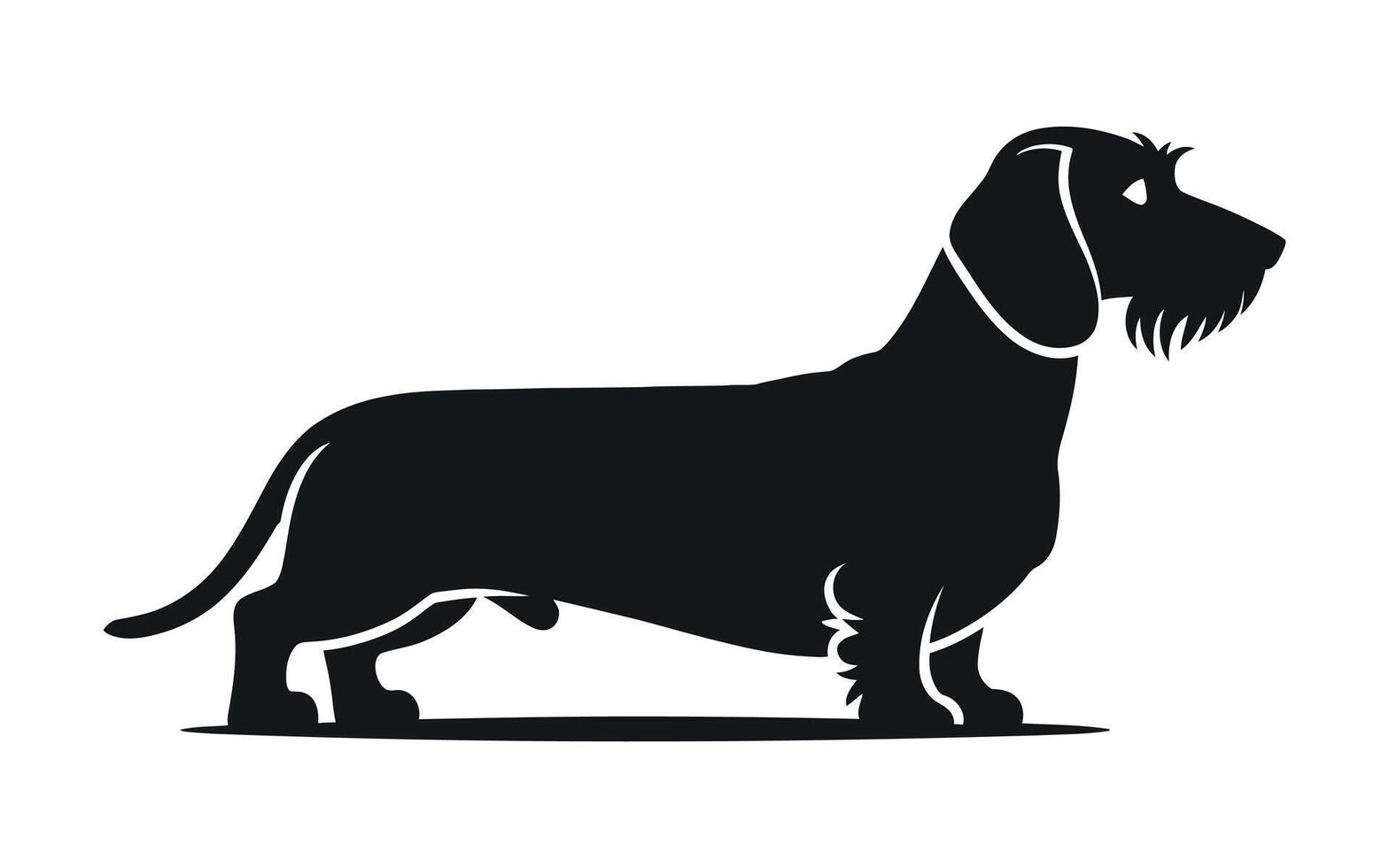 Silhouette of a Wirehaired Dachshund Dog vector