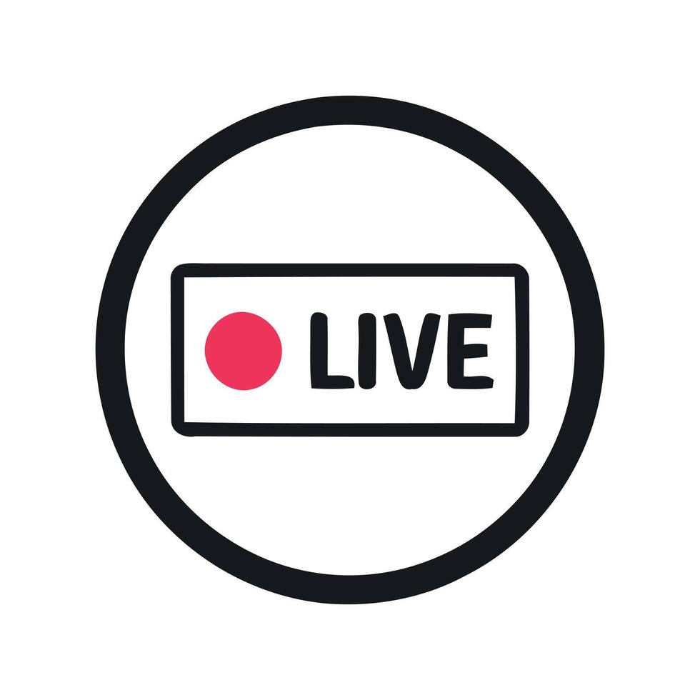 Live Streaming Icons on white vector