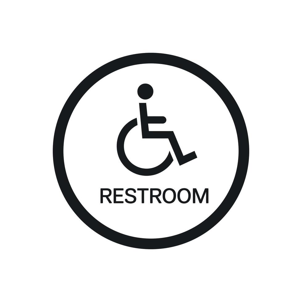 Accessibility Restroom Sign with Wheelchair Symbol vector