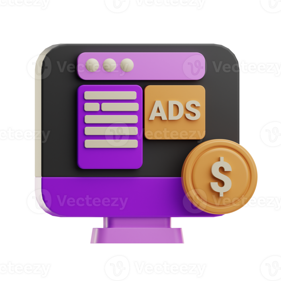 Digital Advertising on Computer Screen png