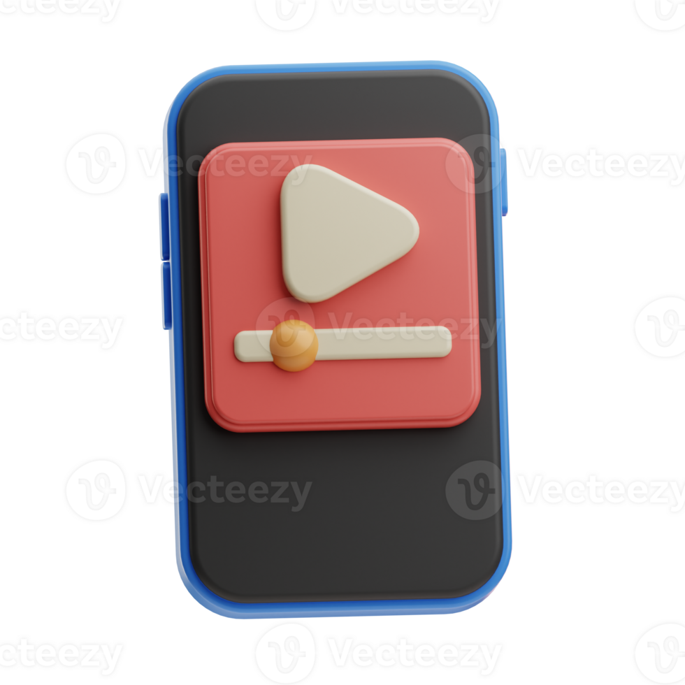 Mobile Device with Media Play Button png