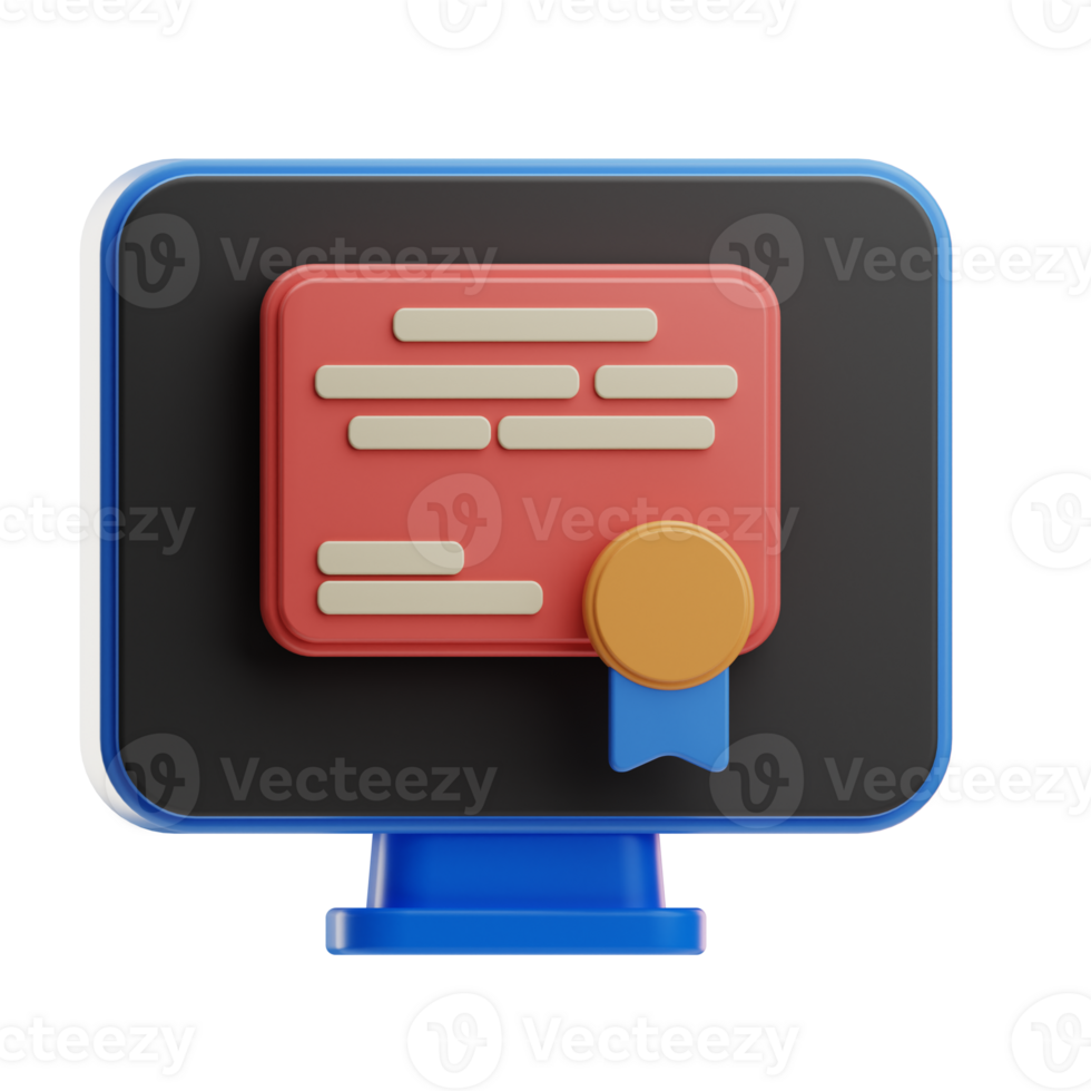Computer Monitor with Award Badge png