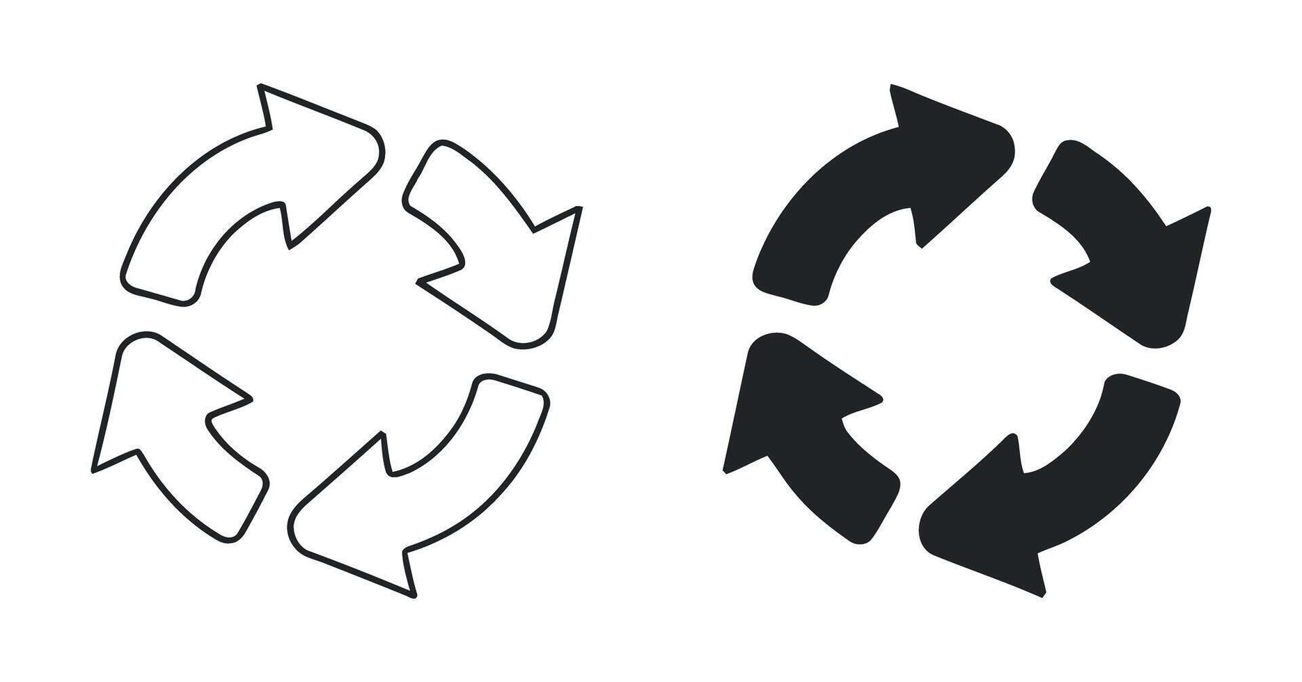 Circular Arrows in Black and White Graphic Design vector