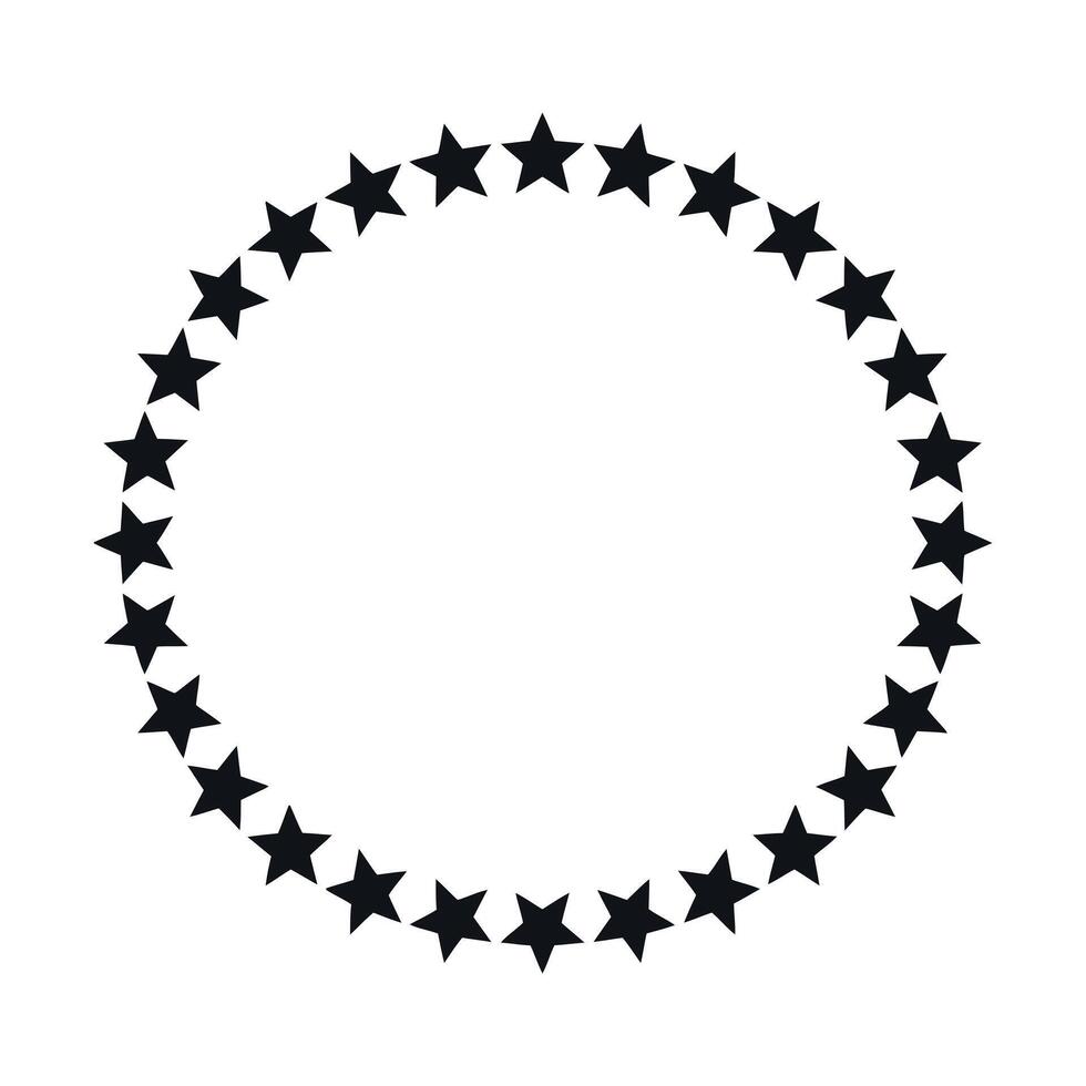 Circular Frame Decorated with Many Stars vector