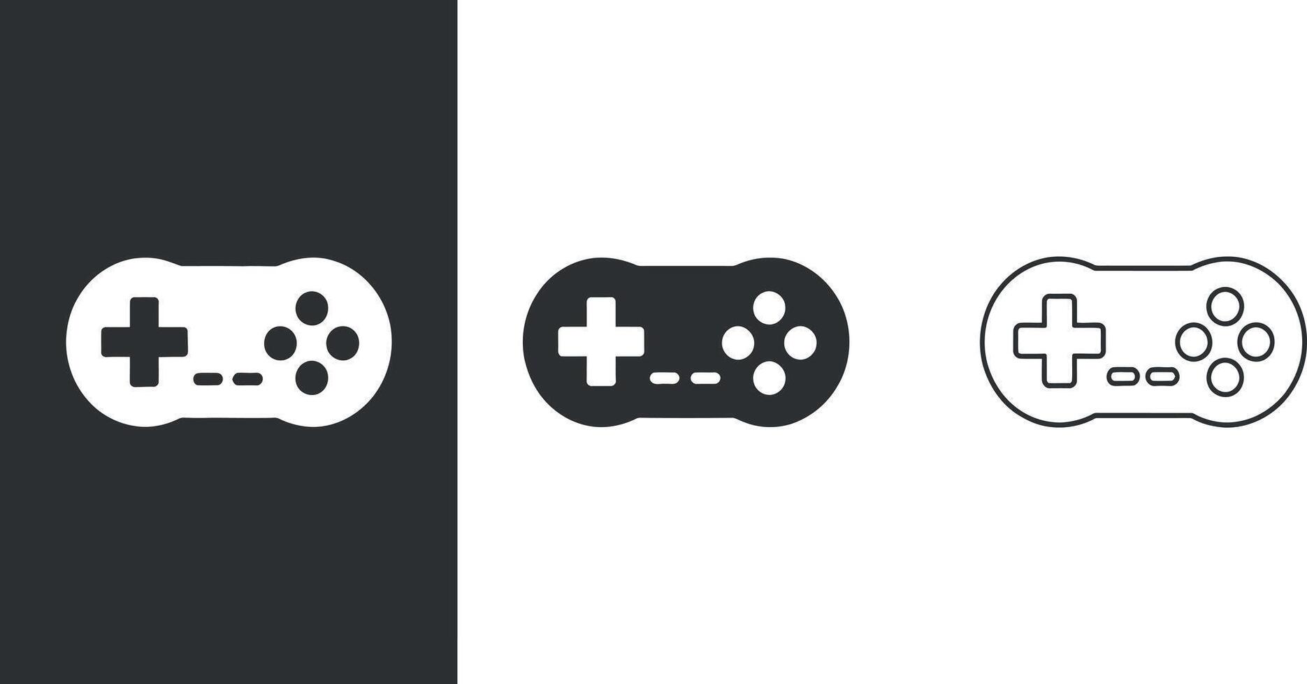 Simple black and white games controller icon vector