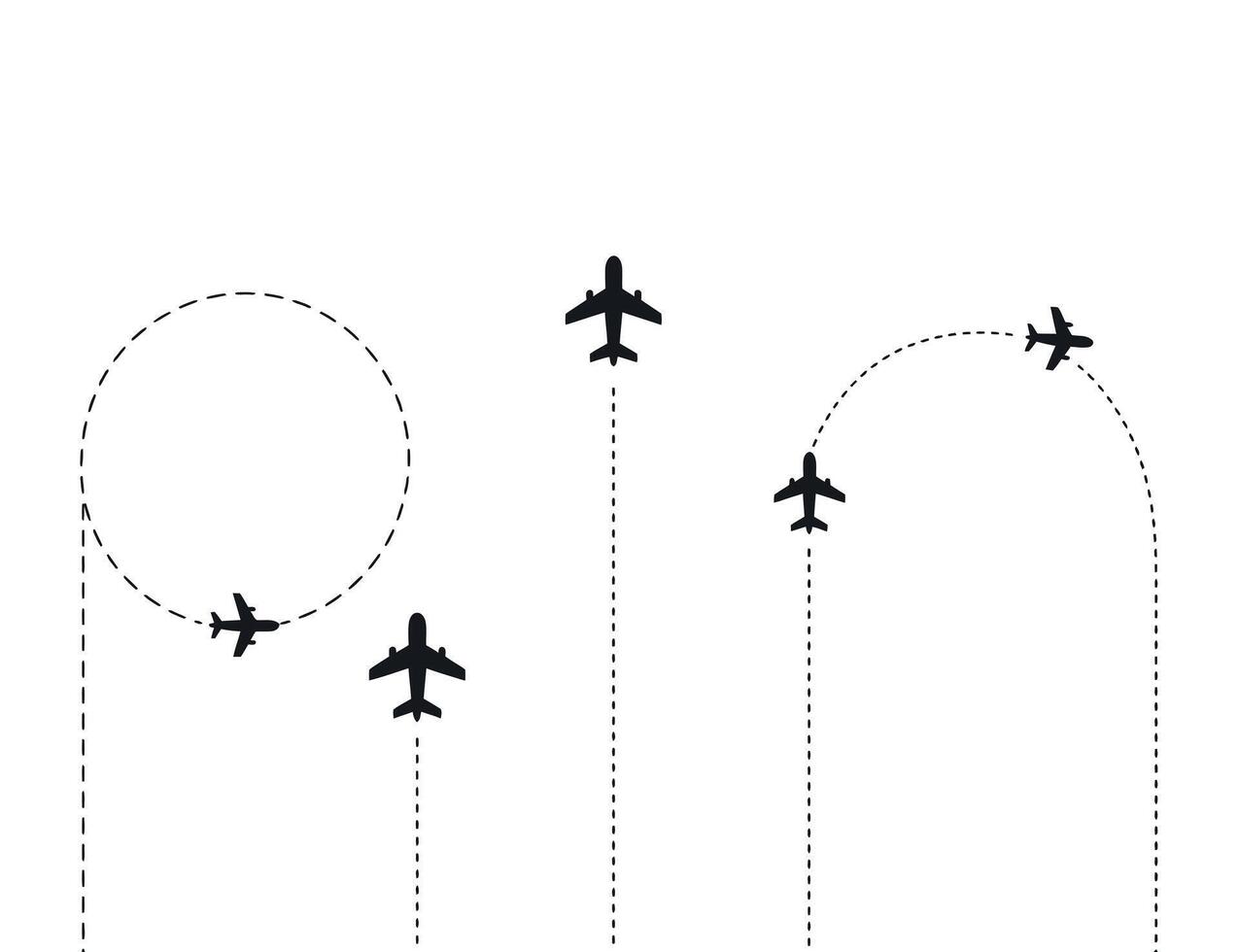 Airplane Flight Paths Showing Different Routes vector