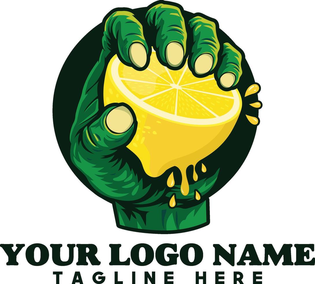 Zombie Hand Squeezing a Lemon Logo vector