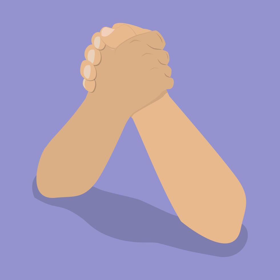 3D Isometric Flat Illustration of Competing In Arm Wrestling, Business Competition vector